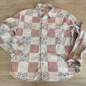 🌱JCrew Women’s XXLCottagecore Patchwork Shacket Micro Corduroy Floral Button-Up